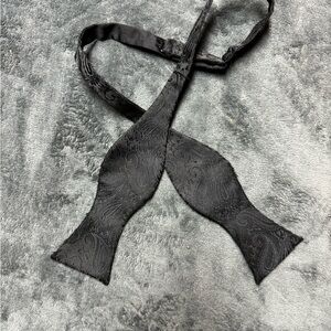 Black on Black Paisley Bow Tie